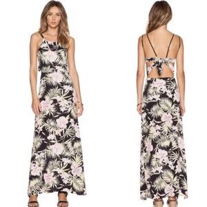 For Love & Lemons Palms Maxi Dress Pastel Palm Floral XS